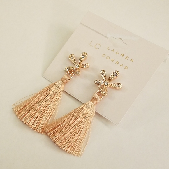LC Lauren Conrad Flower Nickel Free Tassel Earring - Picture 2 of 6